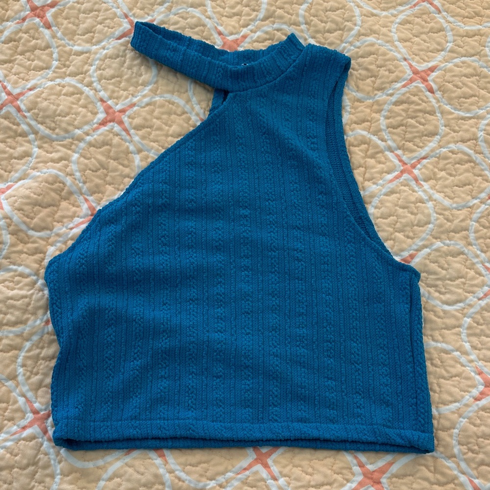 Zara Blue Asymmetrical Top